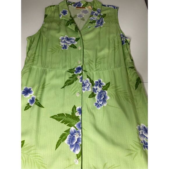 Original Island Sport Romantic Hawaiian Dress Button Down Sleeveless Size 16 - Picture 6 of 14